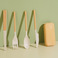 日式小麦秸秆餐具刀叉勺筷子三件套折叠便携餐具收纳盒礼品套装图