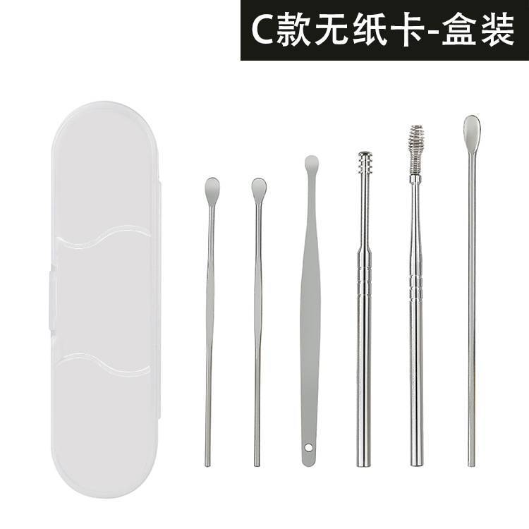 6-piece box set of ear scoops, metal ear scoops, spiral ear picks, spring ear cleaners, home decoration accessories, ear scoops Application Scenario