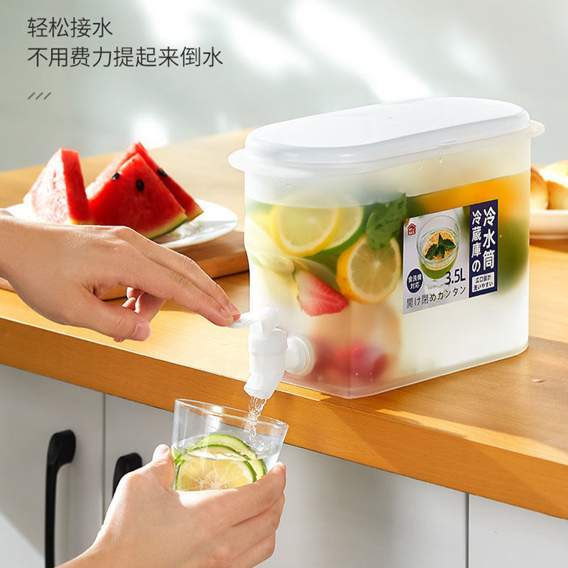 冰箱冷水壶带龙头大容量水果茶壶夏季家用凉水桶冷泡瓶冰水桶3.5L详情图2