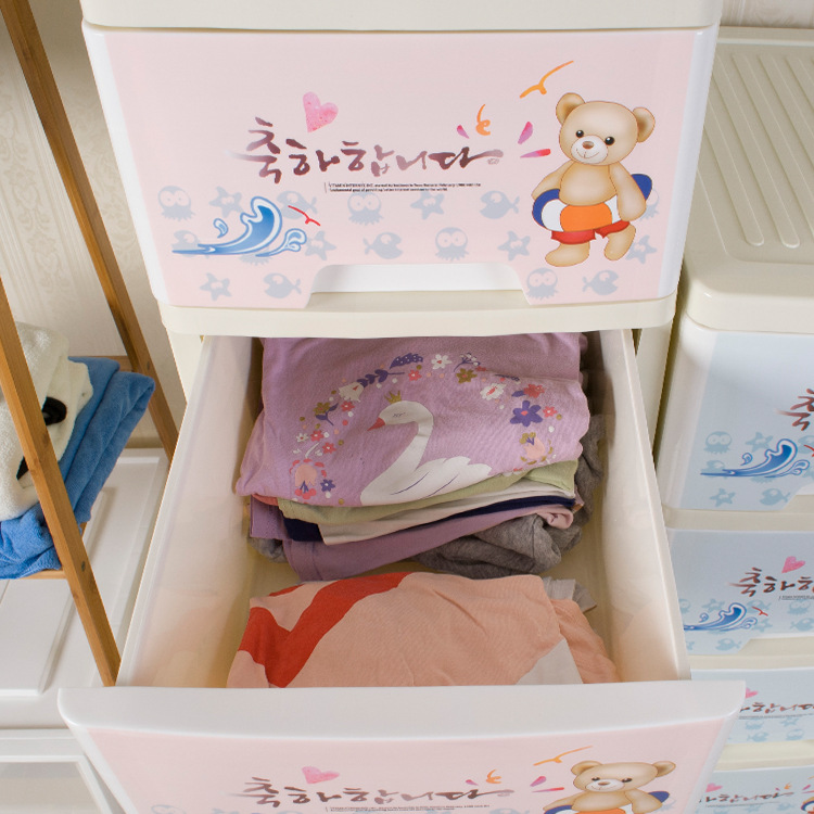 Hongda With Pulley Home Dormitory Dual Purpose Partition Side Sealing Dustproof Children's Wardrobe Sorting Sorting Storage Cabinet Specification drawing