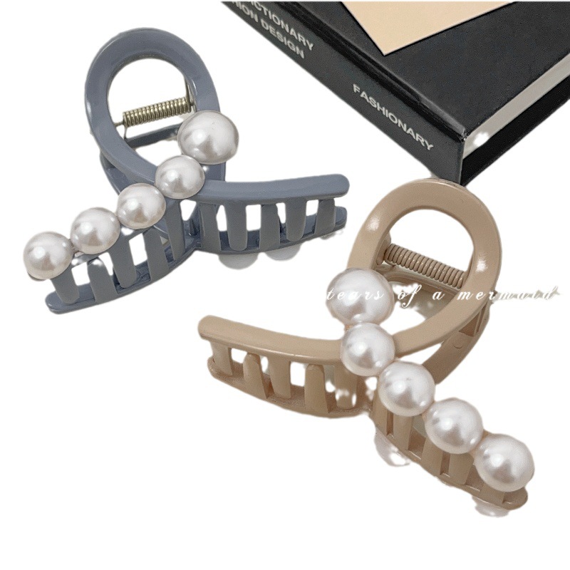 Pearl Hairpin Female Niche Simple Ins2023 New High Appearance Level Temperament Shark Clip All Grab Clip Headwear Item Picture