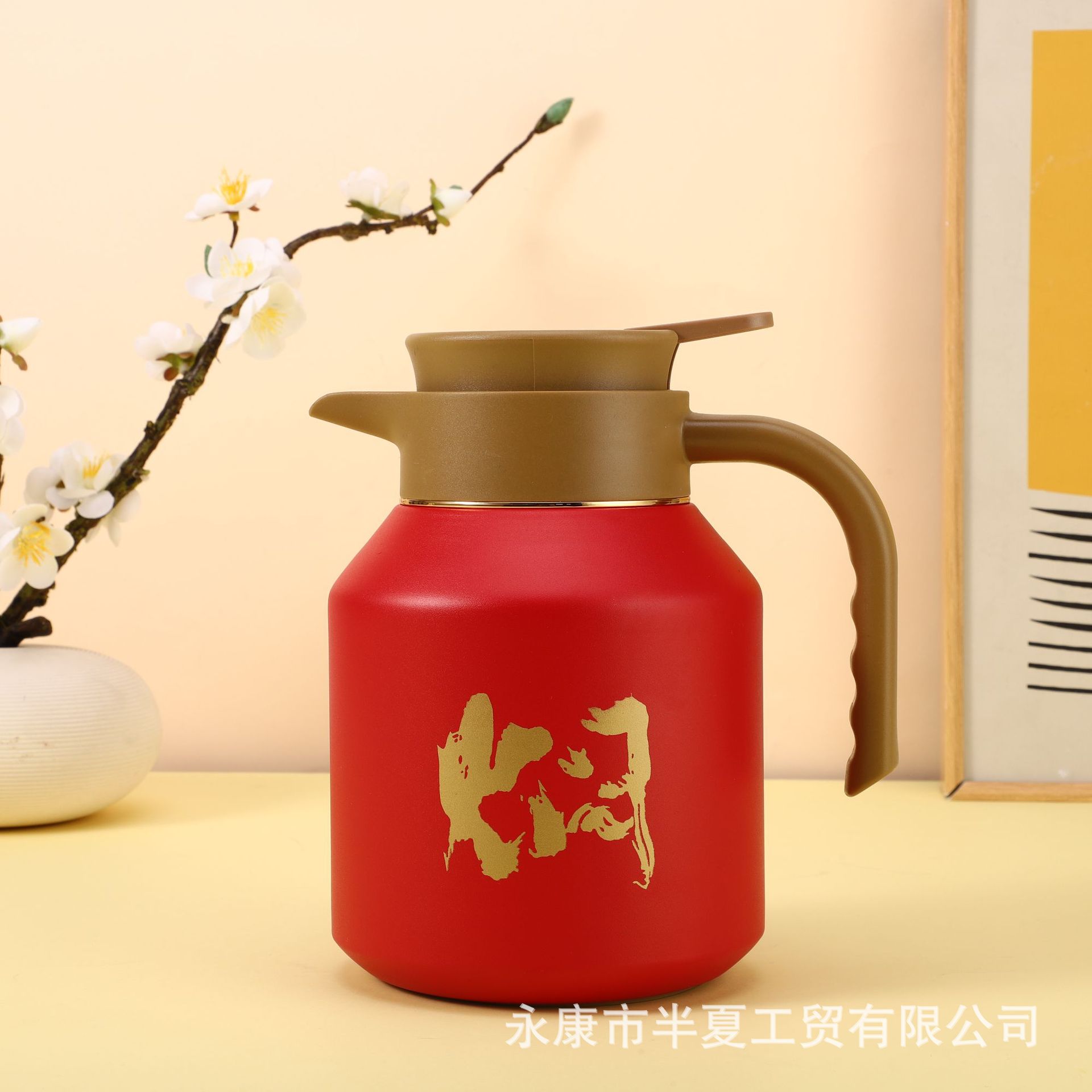 Wholesale of large-capacity household 316 stainless steel stewing pot, wedding Chinese-style teapot, handle anti-scald tea brewing and heat preservation pot Specification image
