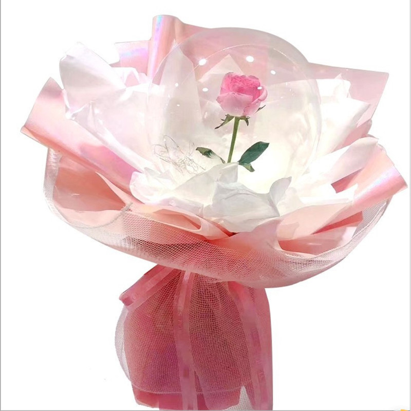 Bubble balls, glowing Little prince roses, street flower bouquets, popular balloons, flashing balls, wholesale flower wrapping bubble balls from the manufacturer Item Picture