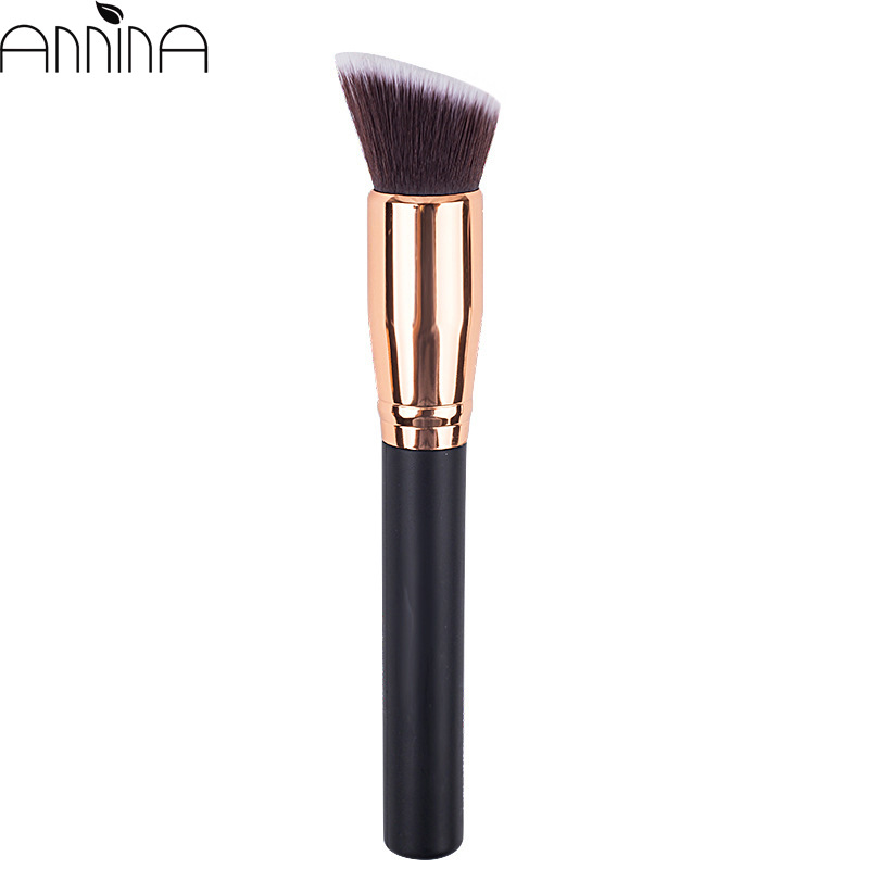New plastic single-stem loose powder foundation brush, gradient soft bristle blush brush, portable and portable beginner makeup brush details Picture
