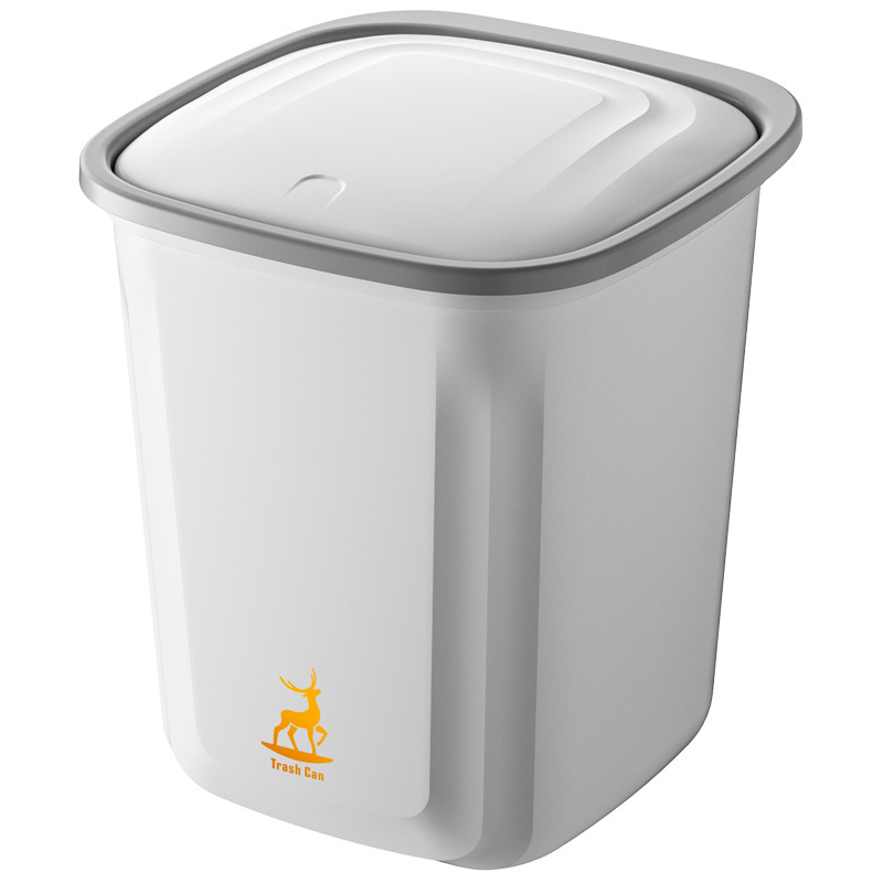 Light Luxury With Lid Garbage Can Household Living Room Kitchen Press Garbage Can Toilet Cleat Simple Garbage Basket Item Picture