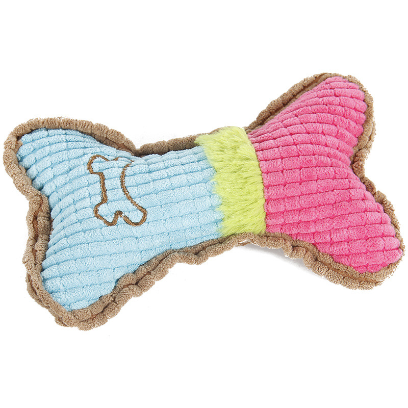 Venta directa de fábrica mascotas voz molar mordedura resistente gato perro peluche artículos de juguete de grano de maíz hueso estilo Item Picture