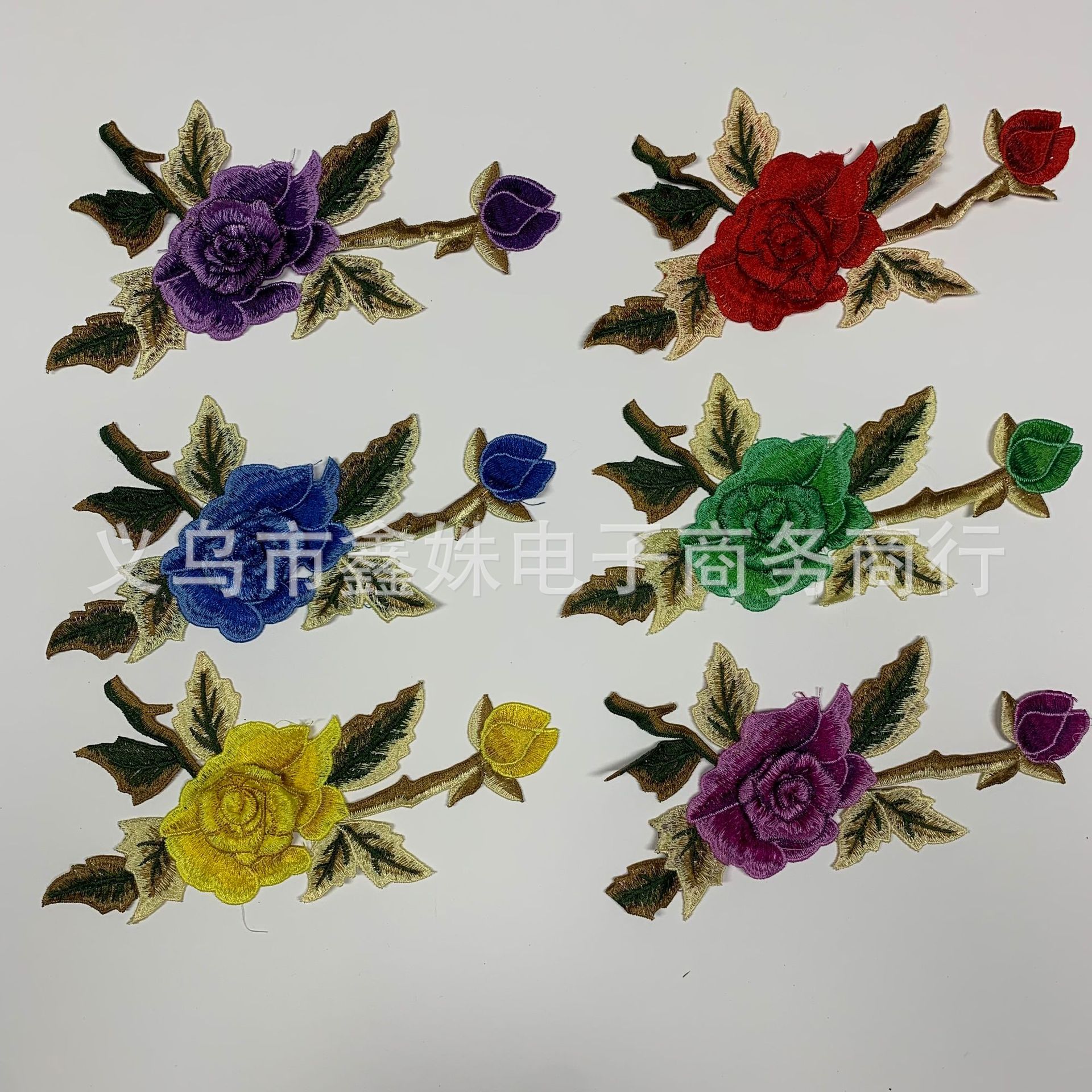 Rose water-soluble fabric pasted computer-embroidered colored clothing cheongsam manufacturer supplies wholesale available