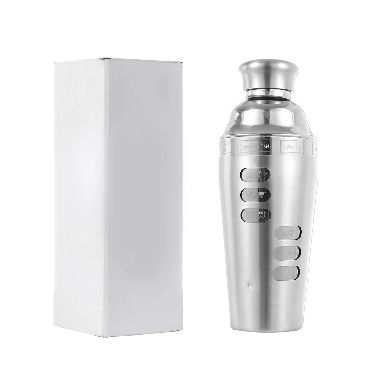 Manufacturer's New 700Ml Stainless Steel Double Layer Cocktail Recipe Shaker Shaker Shaker Shaker Cup European Wine Set Application Scenario