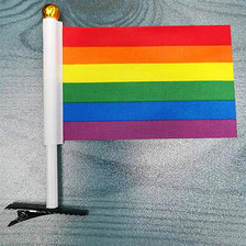 彩虹旗鸭嘴夹同志同性恋LGBT边夹发饰骄傲旗节日活动装饰旗帜