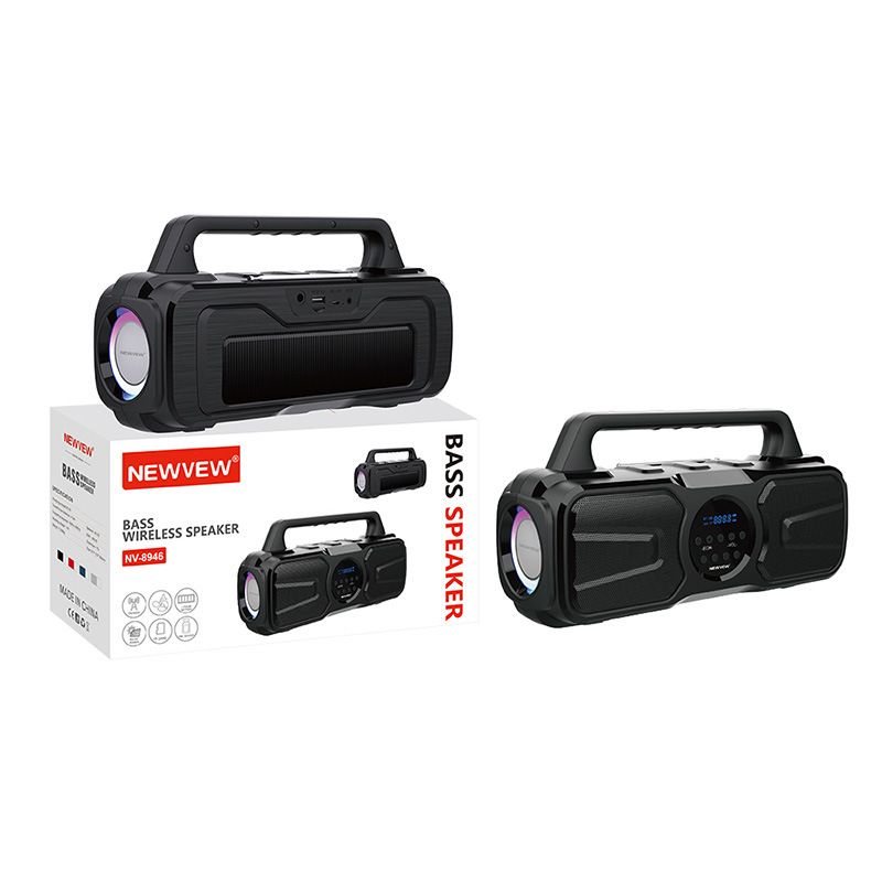 New Bluetooth Speaker Heavy Bass Solar Outdoor Portable Radio Square Dance Small Speaker Nv-8946 Item Picture