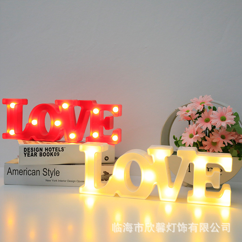 LED浪漫字母灯LOVE造型氛围灯场景布置求婚表白后备箱惊喜小夜灯