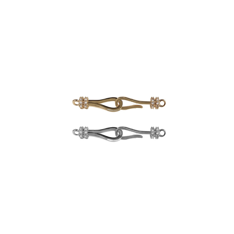 14k gold-plated copper with real gold pearl necklace, slightly inlaid ot button, bracelet, rod buckle, mechanical buckle, diy accessories Item Picture