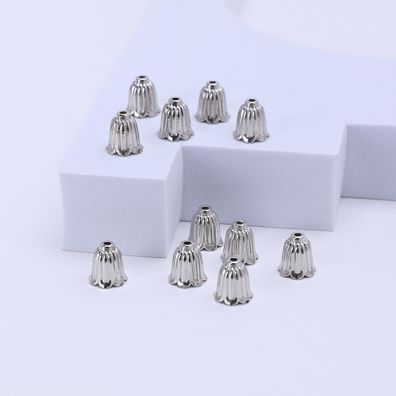 Tibetan Silver Highstand Flower Holder Ccb Tassel Cap Trumpet Shaped Flower Cap Diy Tassel Fringe Accessories 7563