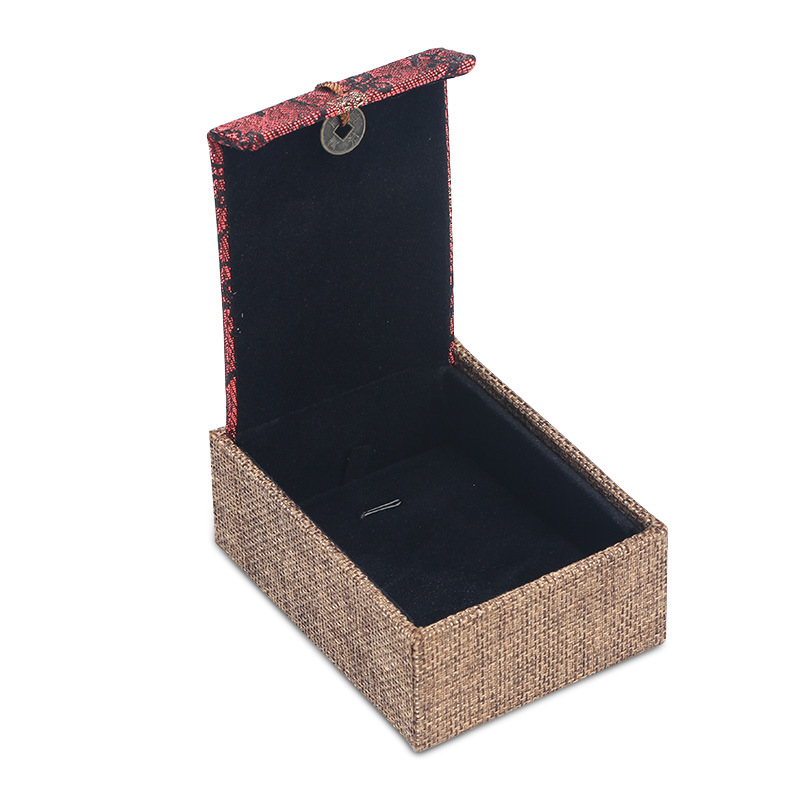 BZH02-2 佛珠手镯盒子手串盒现货包装盒手链包装麻布盒10*7.5*4cm详情图3