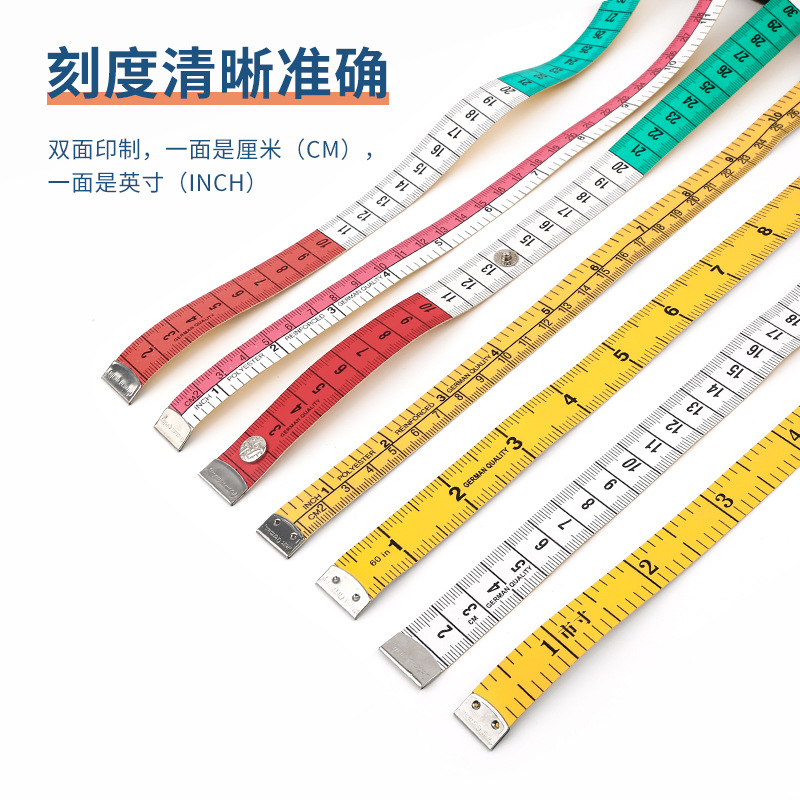 German quality automatic retractable clothes measure mini key ring small tape measure home amount of three measurements waist measurement soft ruler details Picture