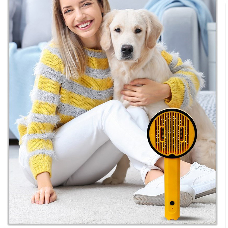 New USB charging ultraviolet sterilization comb for pets, hair-removing needle comb, pet cleaning and grooming products Specification image