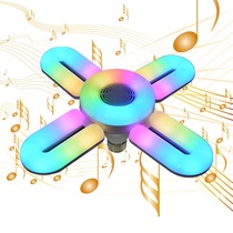 LED new color Bluetooth music four-leaf lamp household lighting atmosphere lamp remote control folding color light music lamp