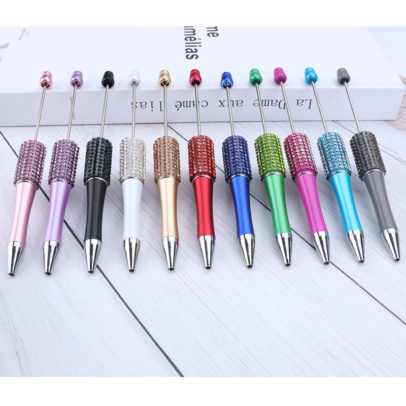 Diamond Beading Pen Wholesale Diy Creative Plastic Cute Puzzle Beading Pen Ballpoint Pen Powder Drill Through Bead Pen Specification drawing
