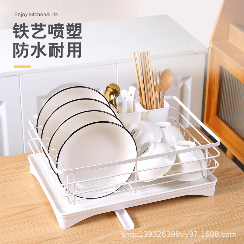 European-style bowl and plate draining rack, kitchen storage rack, bowl rack, draining basket, dish and bowl storage box, chopsticks and tableware, drying and draining