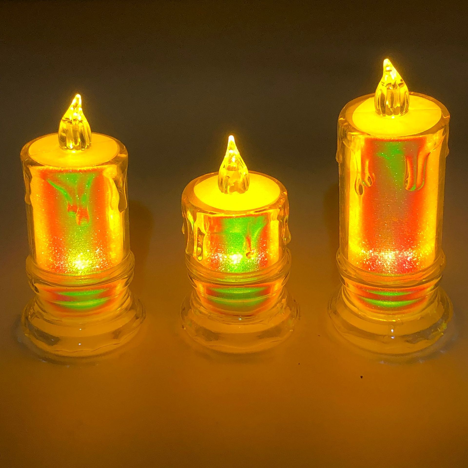 Christmas colorful Starry Sky LED electronic candle Romantic Atmosphere Decorative light ins transparent Simulation tearful candle Application Scenario