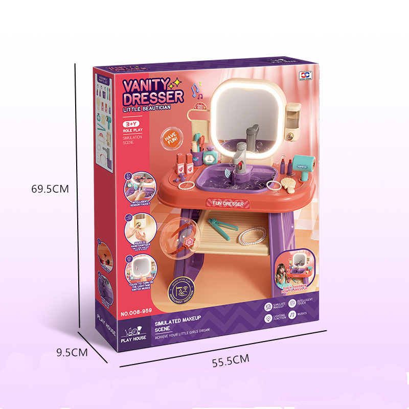 Cross-Border 2024 Children's Dressing Table Electric Vanity Girls' Dressing Table Induction Grooming Set Toys Application Scenario