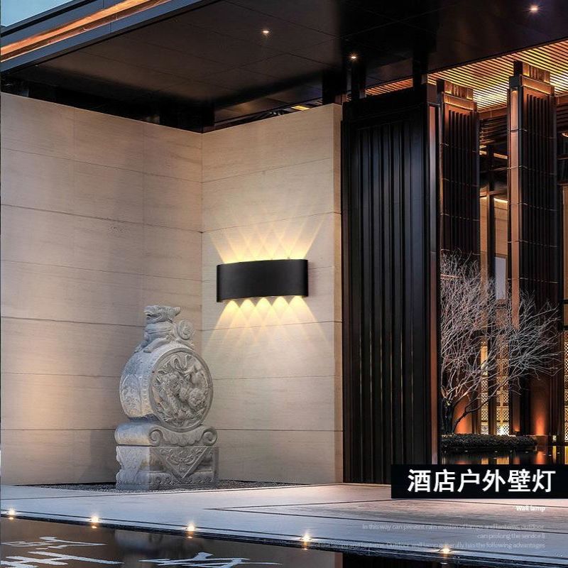 ABS thickened plastic LED wall lamp, Nordic style living room modern wall lamp, indoor and outdoor villa corridor wall waterproof wall lamp Specification drawing