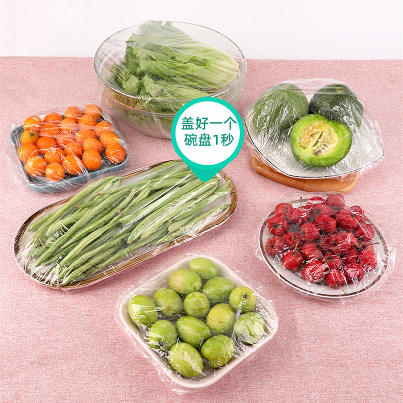 Fabricantes de mangas de película desechables hogar bolsas de plástico antisabor tapa de cuenco de alimentos engrosados película de plástico al por mayor Specification image