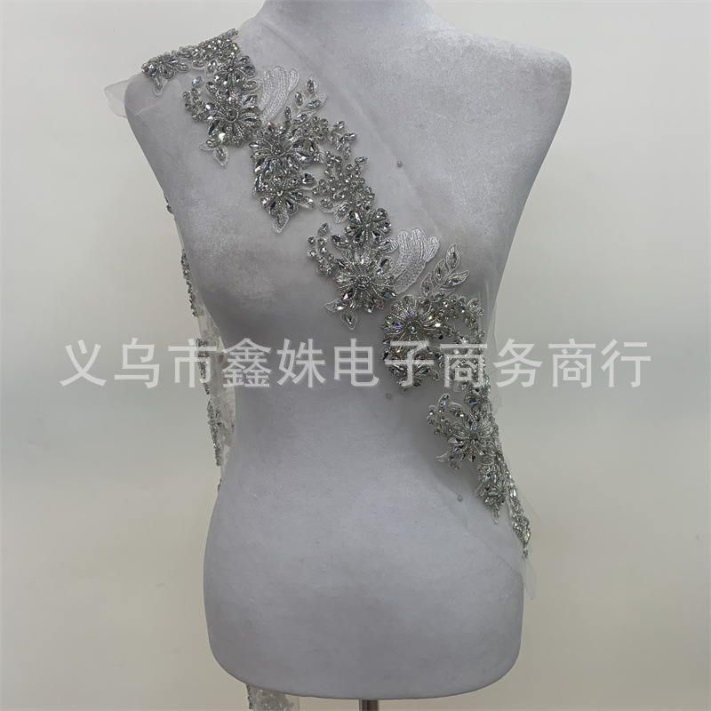 Hot-selling beaded tube embroidery lace trim, wedding dress hem, evening dress decoration lace, home decoration, DIY by hand