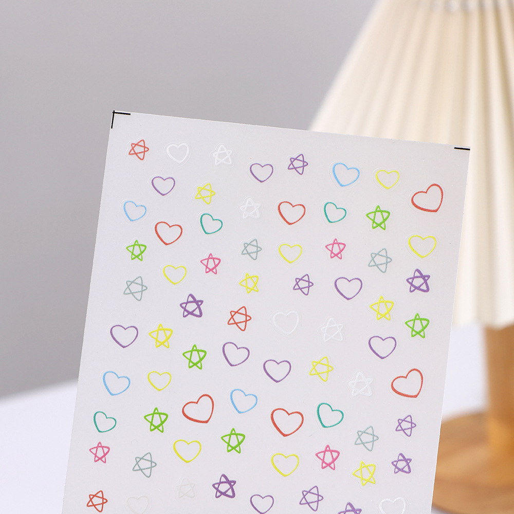 Rose Nail Day Decal Macaron Nail Decal Love Star Irregular Decal Painting Series details Picture