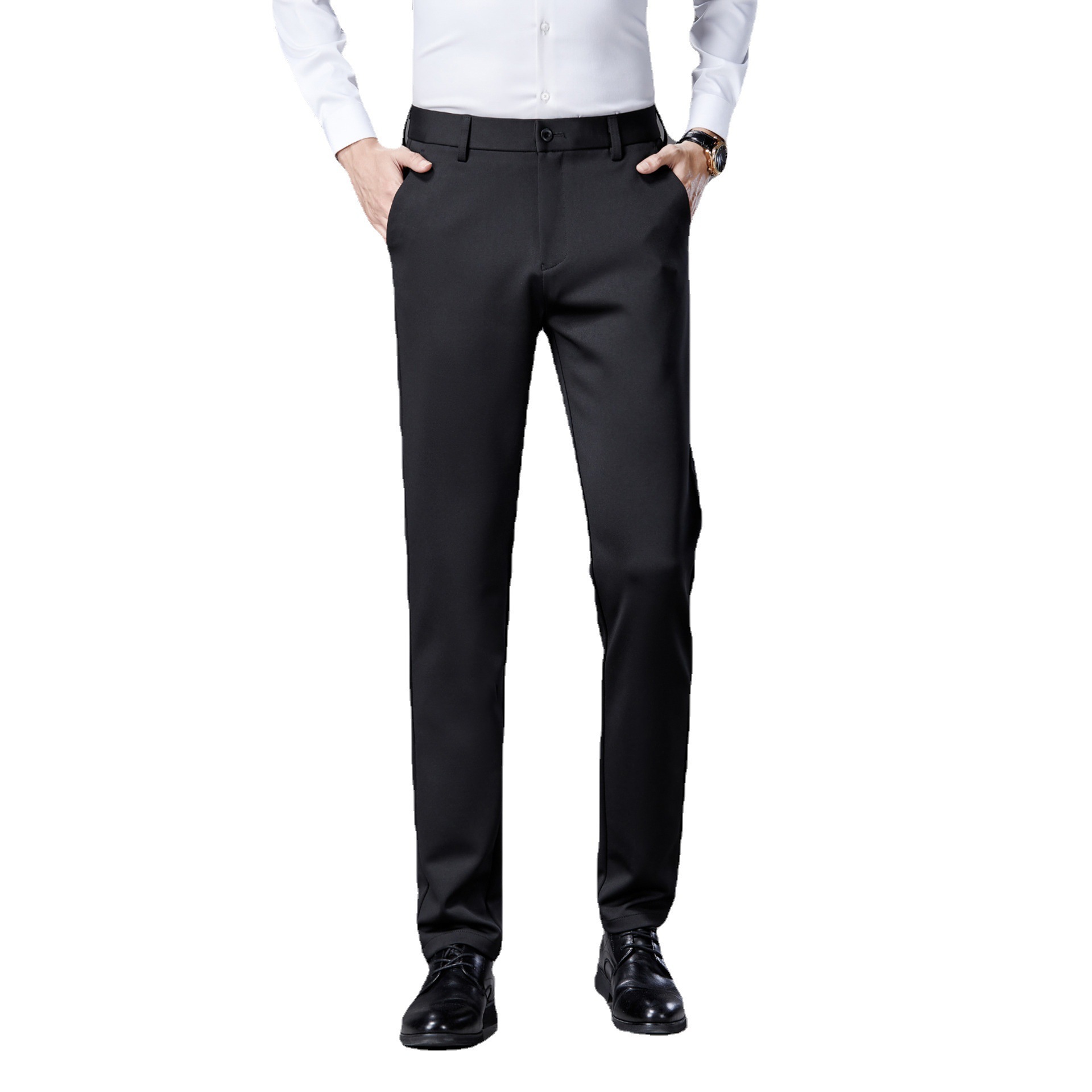 Men's dress pants, business men's wear, straight-leg pants, stretch suit pants, long pants, slim summer, thin long pants, men's style Item Picture