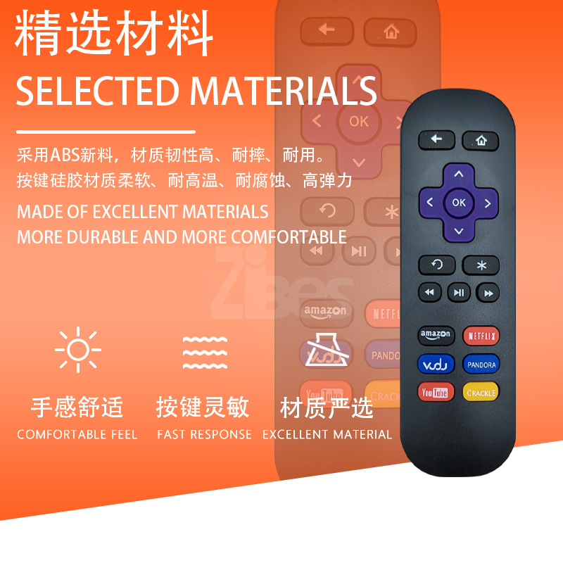 Suitable for ROKU TV wireless remote control Use for ROKU LED TV Factory direct sales, universal for Europe and America Application Scenario