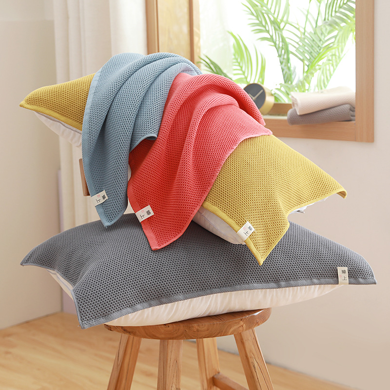 Cotton Gauze Honeycomb Pillow Towel A Pair Of Adult Nordic Household Male And Female Absorbent Students Breathable Pillow Towel Wholesale Specification drawing