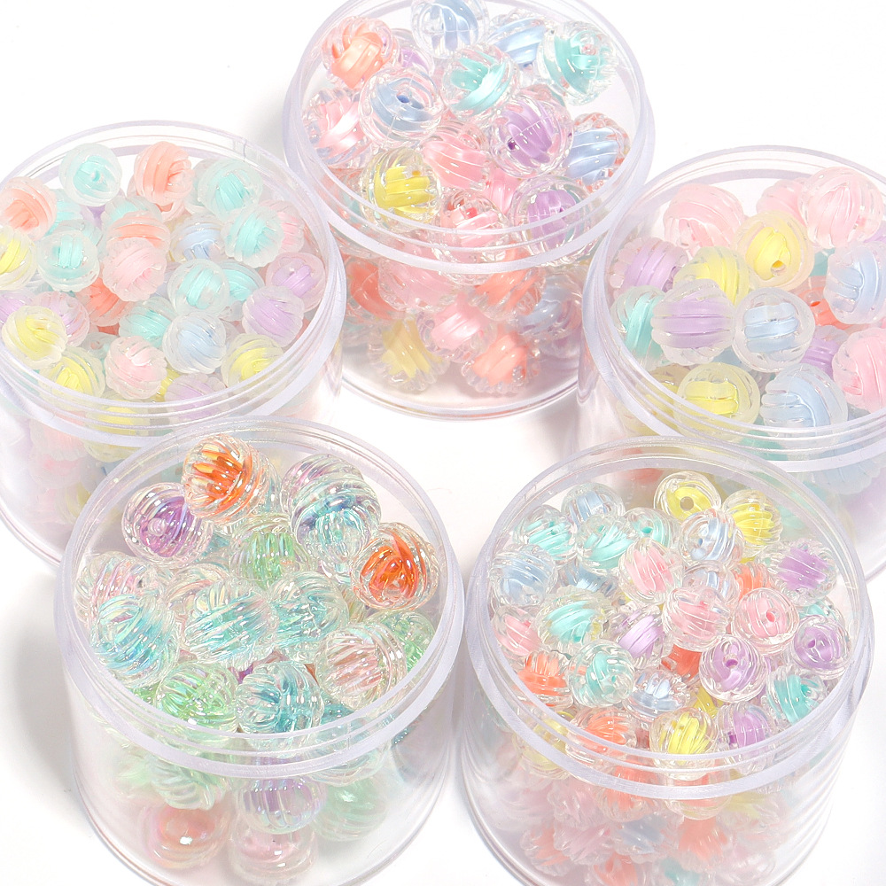Factory direct sales of acrylic transparent candy-colored flower heart beads within beads diy bracelet beads, string beads, transparent loose beads details Picture