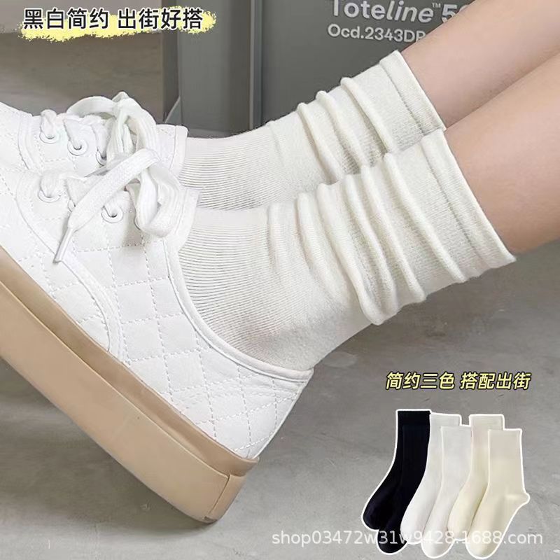 Women's postpartum socks, autumn and winter socks, women's socks, solid-colored long socks, pile socks, warm long socks wholesale details Picture