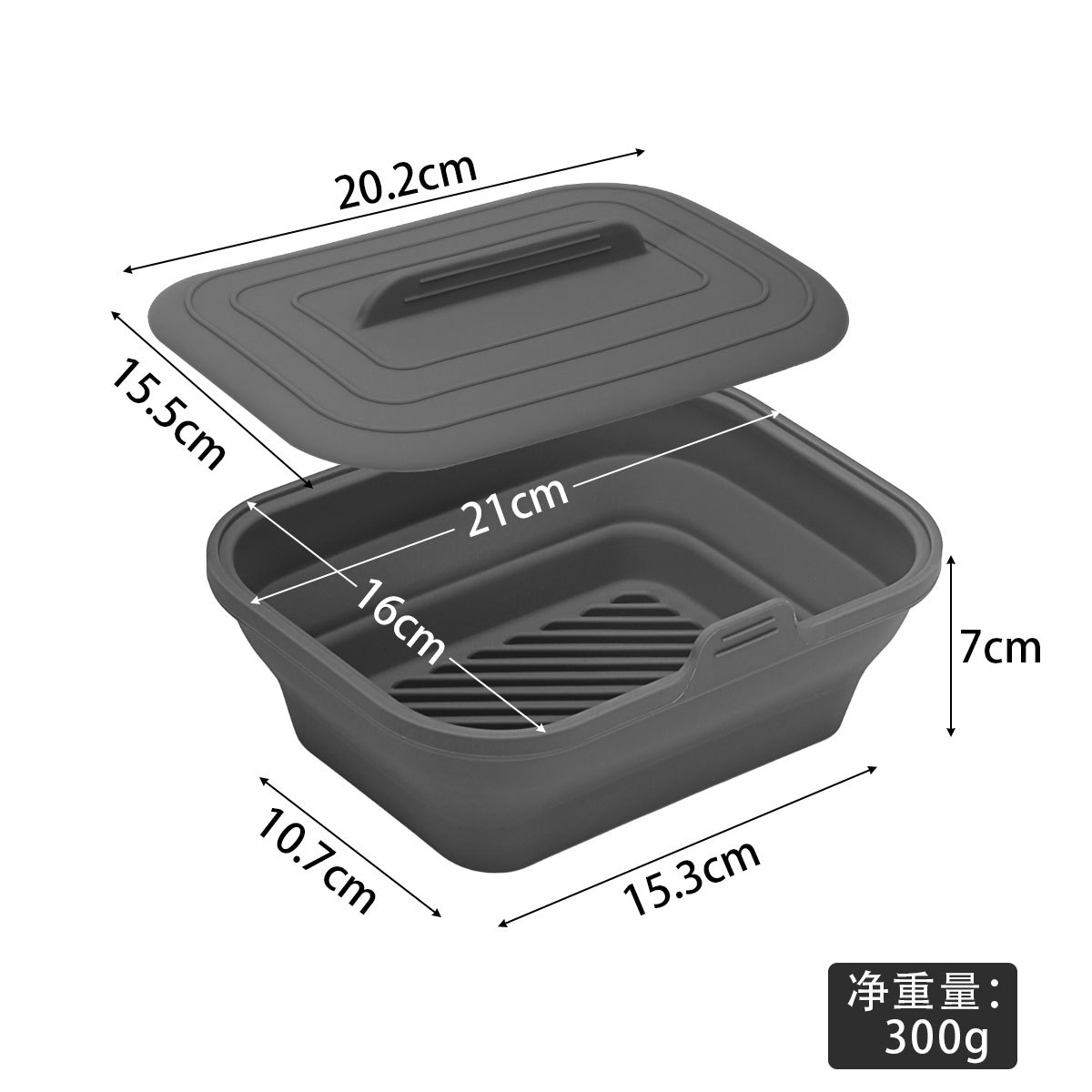 跨境空气炸锅托盘方形不粘烤盘家用烘焙蛋糕长方形食品级硅胶烤箱 Item Picture