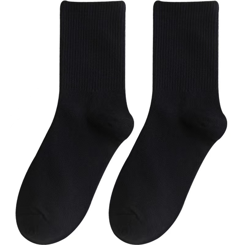 Sock street stall offers one-piece delivery service for white women's summer mid-calf socks, cotton Japanese-style black men's socks, anti-odor and anti-slip sports long socks, spring and autumn styles Item Picture