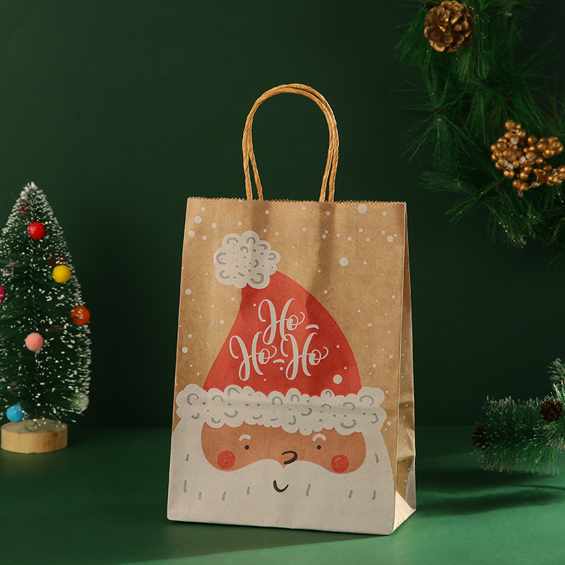 现货供应派对/圣诞牛皮纸袋/手提式礼品袋细节图