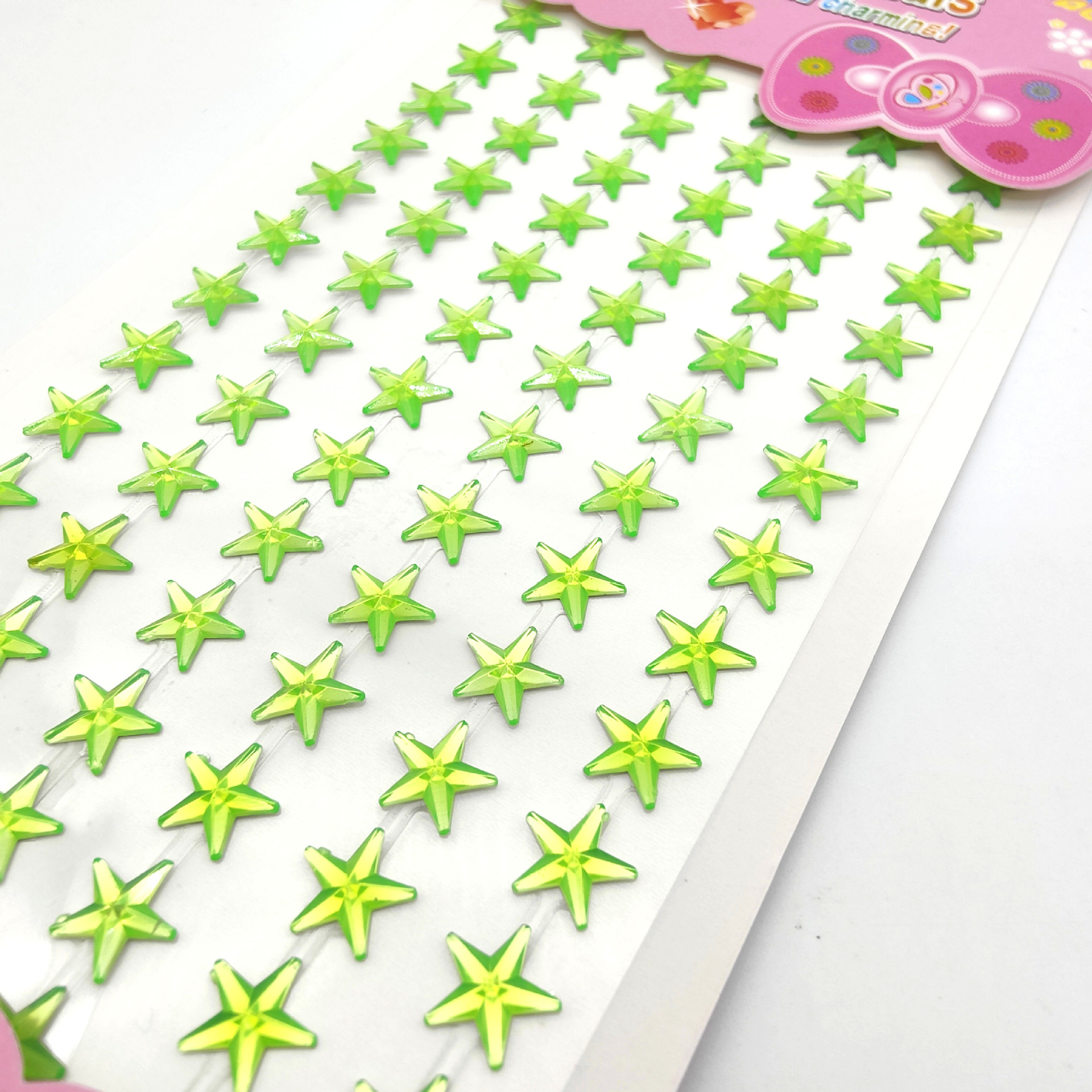 Star diamond stickers, colored five-pointed star diamond, acrylic diamond stickers, eyebrow center stickers, children's DIY stickers, decorative stickers materials Specification image