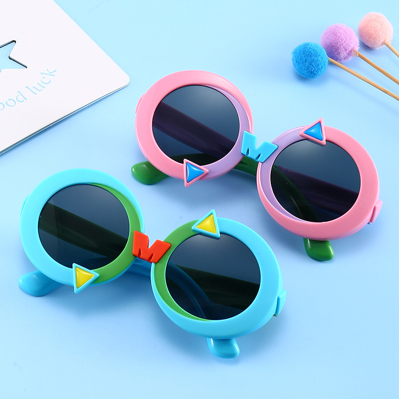 New Manufacturers Wholesale Silicone Polarized Children's Sunglasses Large Frame Round Sunglasses Baby Sunglasses 8-057