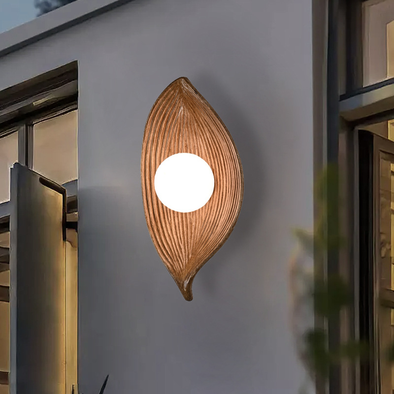 Nordic leaf wall lamp, high-end wabi-sabi style, Japanese minimalist style, bedroom wall lamp, background wall decorative lamp full figure