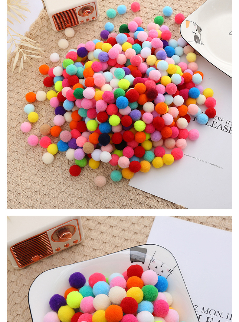 彩色高弹毛球2cm手工装饰配件材料DIY毛绒球高弹尼龙球详情19