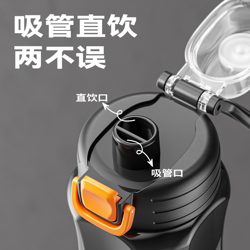 New Plastic Cup Large Capacity Space Cup High Appearance Level Handy Cup Outdoor Sports Cup With Straw Cup Wholesale details Picture