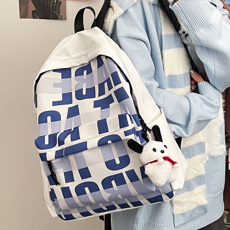 Personality Instagram Graffiti Student Backpack Female Japanese Cute Preppy School Bag Letter Korean Version Of Everything Backpack