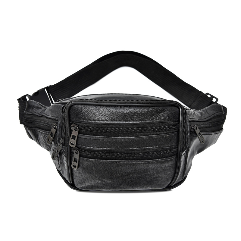 Cross-border bestsellers: genuine leather waist bags for men, multi-layered cowhide waist bags, large-capacity fashionable women's chest bags, and fitness bags details Picture