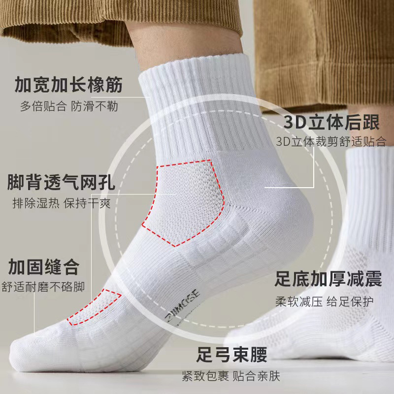 运动、休闲棉袜实物图