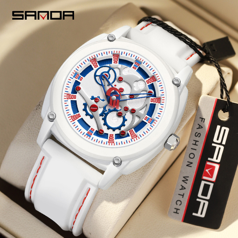 Sanda Cross-Border Shrimp New Electronic Quartz Watch Fashion Trend Silicone Cool Man Watch Waterproof Shockproof Watch