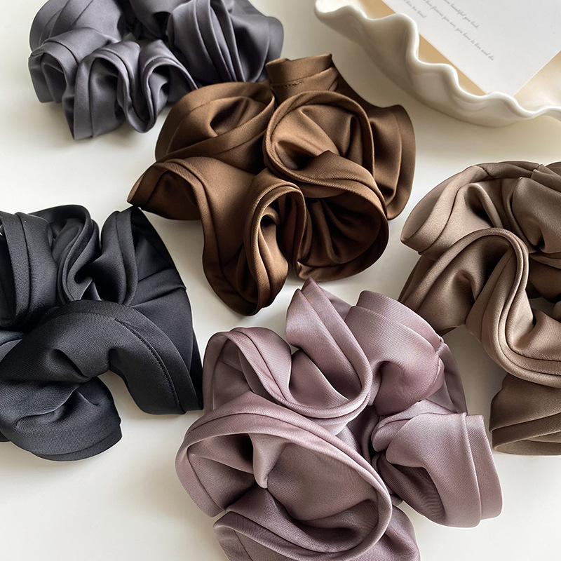 Exquisite pleated ruffled large intestine hair band, hair band for women with a high-end look, summer hair tie, ponytail, popular online hair tie pic 10