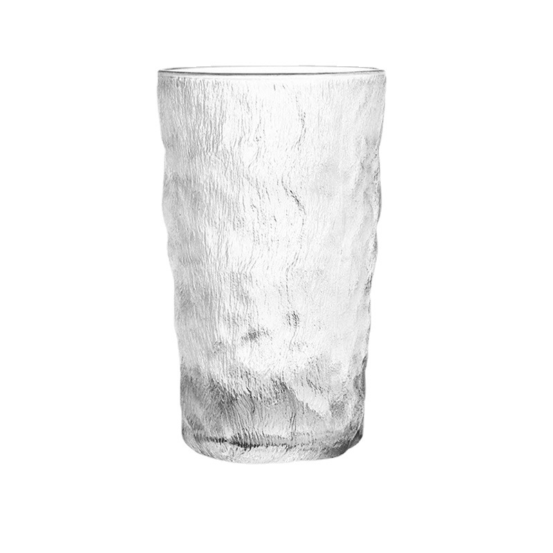 日式透明冰川玻璃杯家用喝水杯子夏日啤酒杯红酒杯果汁杯树皮纹杯详情图5
