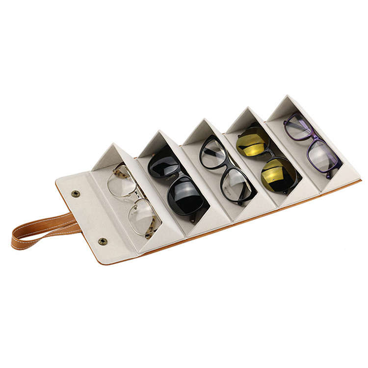 The new multi-functional portable glasses storage box, multi-slot display stand, travel folding sunglasses case with multiple compartments Application Scenario