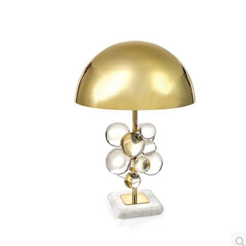 A postmodern personality blue amethyst creative metal fashion designer bedside table lamp for bedroom decoration Application Scenario